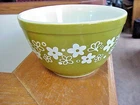 Vtg 3 Cup Pyrex #401 Mixing Nesting Bowl 1 1/2 Pt Spring Blossom/ Crazy Daisy