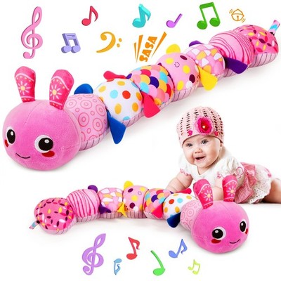 KMUYSL Baby Toys 0-6 6-12 Months, Sensory Music Animal Stuffed Toy for 0 1 2 3 4