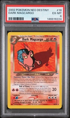 2002 POKEMON NEO DESTINY #18 DARK MAGCARGO PSA 6