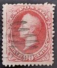 RARE 1872- United States 90c carmine Perry postage stamp used Sc155 Cat $350USD