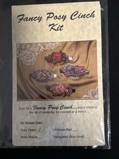 NEW  Silk Ribbon Embroidery Kit "Fancy Posy Pin" romantic cottagecore craft