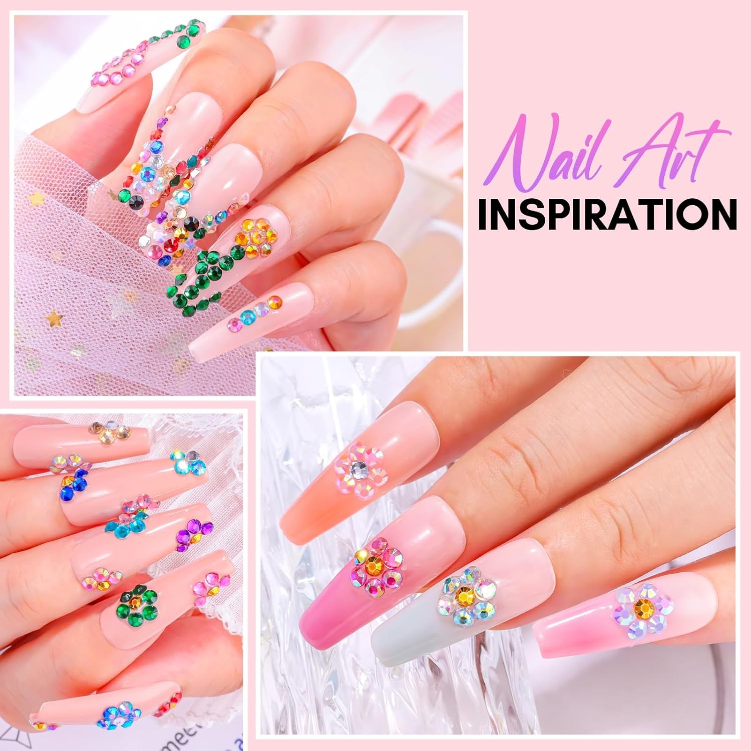 Makartt Nail Rhinestone Glue Kit: 15ml Strong Gems Adhesive Gel with 3360pcs... 