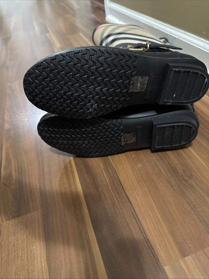 Botas de lluvia para mujer talla 38 Burberry Simeon de goma negras hasta la rodilla 7,5 8 Foto 4 de 4