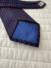 Turnbull & Asser Navy Royal Blue & Red Polka Dot Silk Neck Tie Mint!