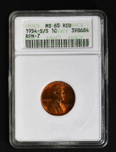 1954-S/S Wheat Cent ANACS MS 65 RD
