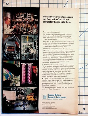 1960s GM Research Labs Print Ad General Motors Technical Center Innovation