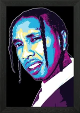 Tyga Pop Art Portrait Framed Wall Art Poster Canvas Print Picture