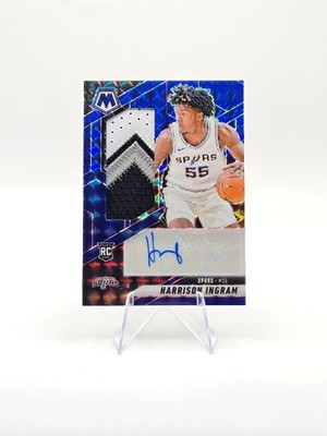 Harrison Ingram 2024-25 Panini Mosaic RC Patch Auto RPA Blue SP /49 #RJA-ING