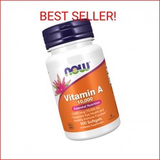 NOW Supplements, Vitamin A 10,000 IU, Eye Health , Essential Nutrition, 100 Soft