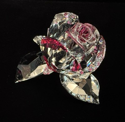 Stunning Swarovski 'Blossoming Rose' Deep Pink Color New In Box
