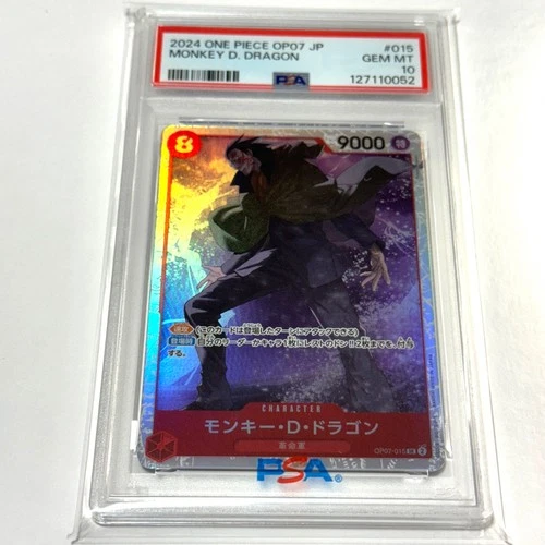 PSA 10 One Piece MONKEY.D.DRAGON OP07-015 SR 500 Years in the Future Japanese