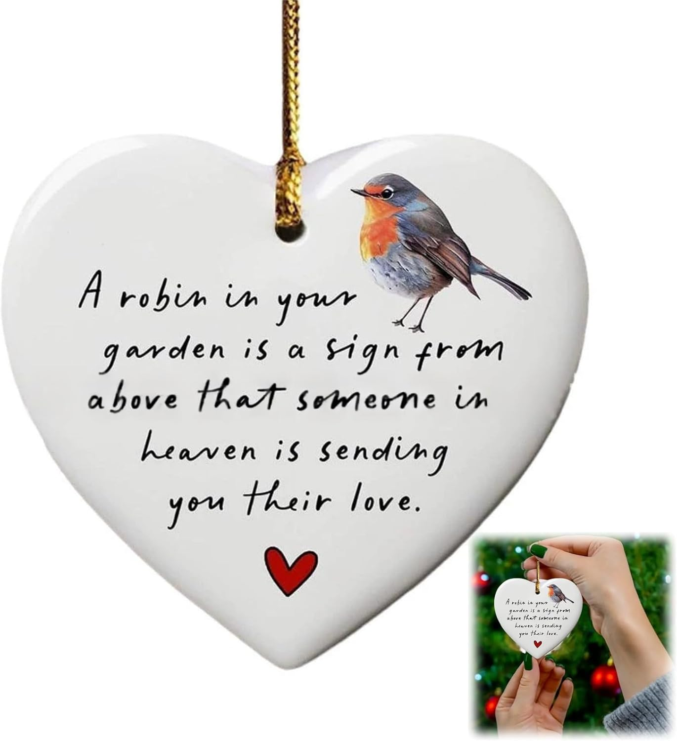 Gift Memorial Ornament| Robin Sympathy Gift| Bereavement for Loss| Christmas Dec