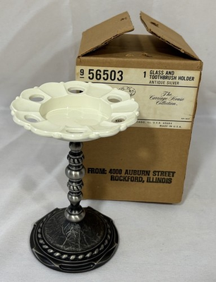 #ad Vintage NOS Sears Carriage House Collection Cup amp; Toothbrush Holder Pedestal $34.99