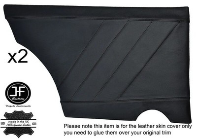 SCHWARZE STICHE 2X HINTERTÜRKARTEN LEDERCOVERS FÜR VW SCIROCCO MK1 1974-1980