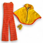 Mattel Barbie Doll Poncho Put On Jumpsuit Yellow Shoes Japan #3411 Vintage 1970s