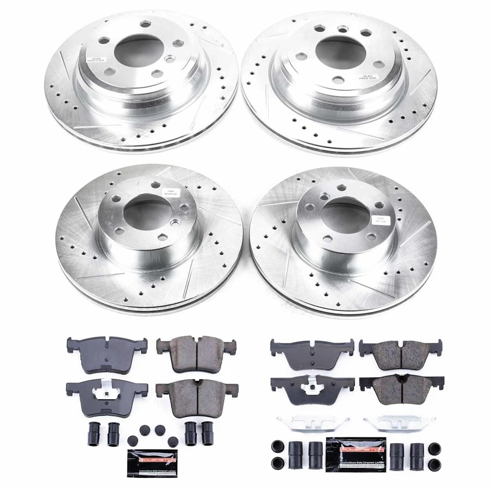 K6925 Powerstop Brake Disc and Pad Kits 4-Wheel Set Front & Rear for 330 328 — 第 3/4 张图片