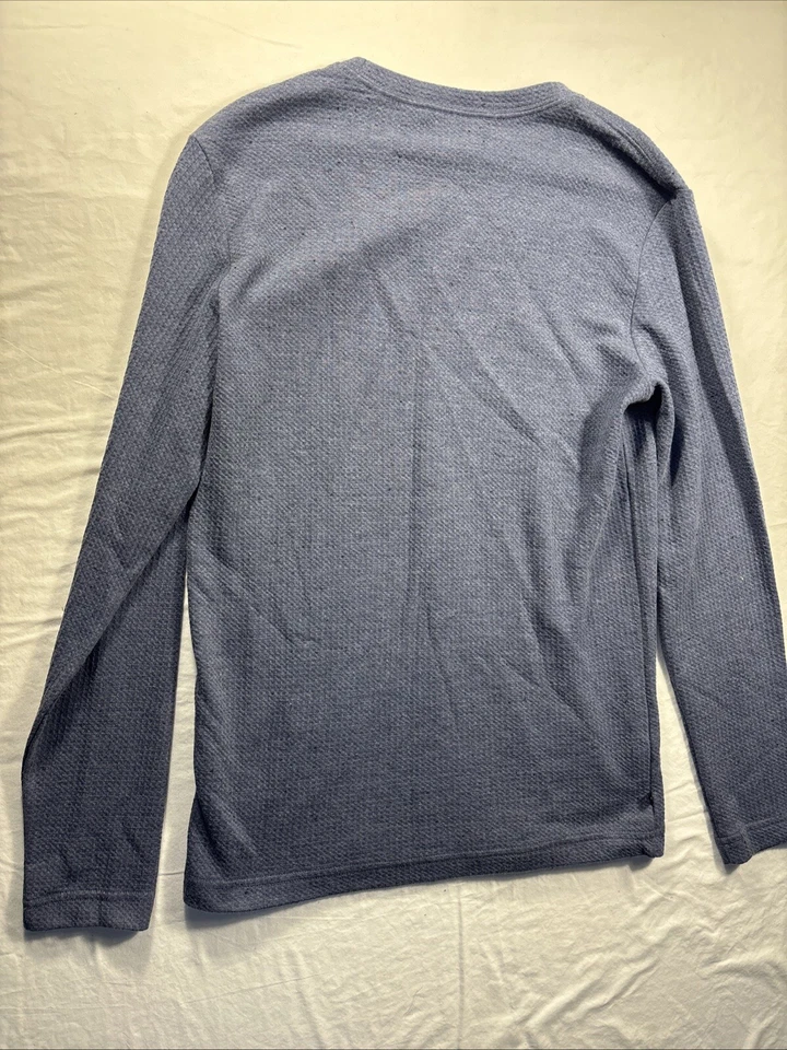 Camisa Travis Mathew Cloud Waffle Cuello Redondo Manga Larga Térmica Para Hombre Pequeña Azul Foto 3 de 4