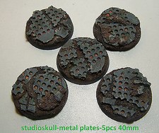 40MM RESIN BASES 5pcs METAL PLATES 