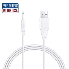 3ft White DC Charging Cable USB Charger Cord for Rechargeable Wand s 2.5mm