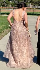 Sherri Hill Pink Rose Sparkly Prom Dress, Size 10, Low Back, Room to Alter