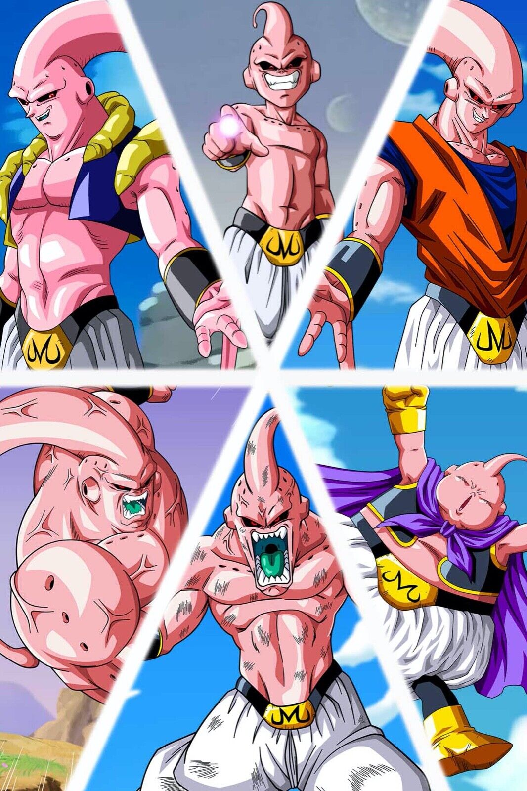 Kid buu Dragon Ball Z Face - Drawing DBZ Majin Buu Poster by eLedesign22