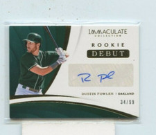 DUSTIN FOWLER 2018 Panini Immaculate Collection Rookie Debut Auto Autograph /99