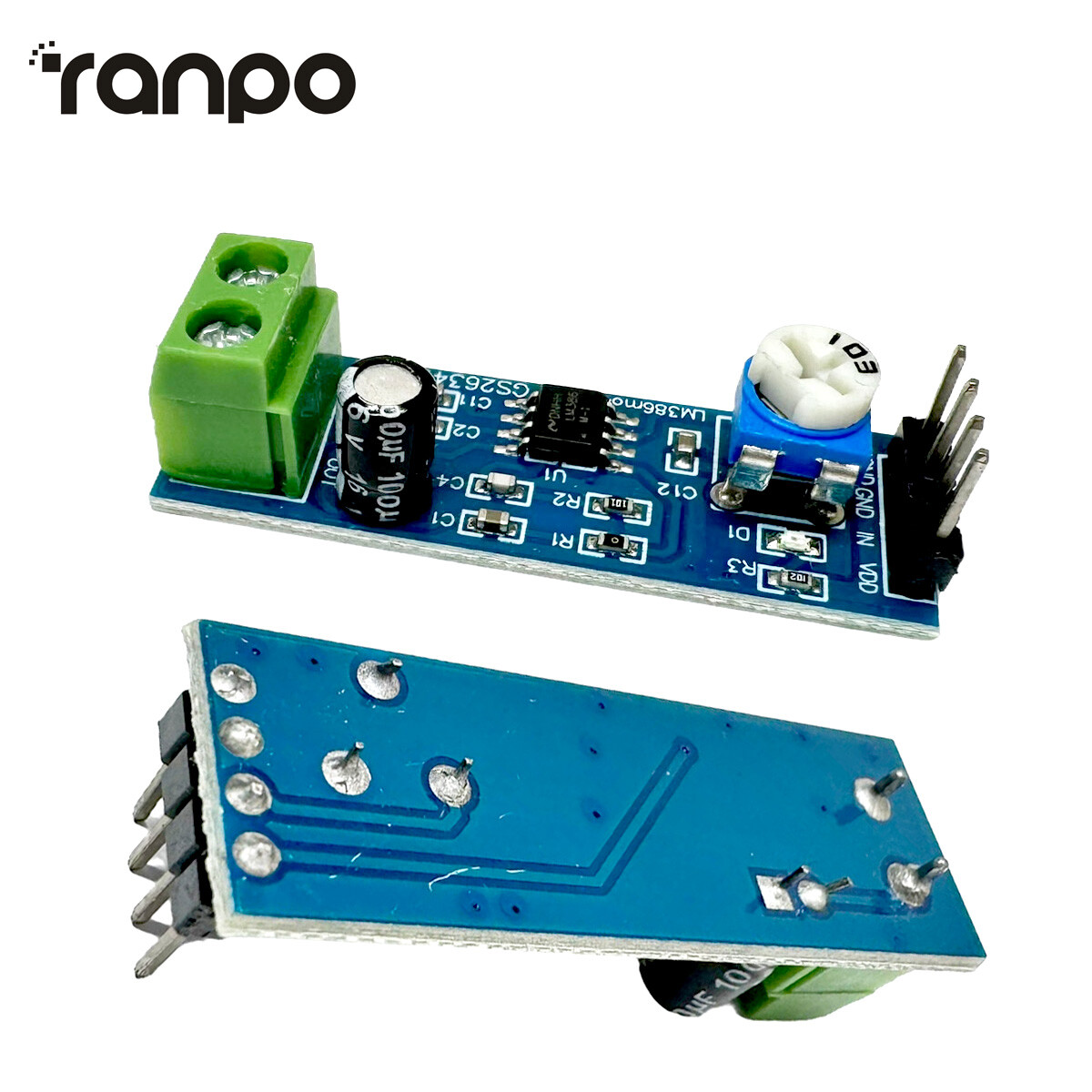 LM386 Audio Mono Sound Power Amplifier Module For Arduino 200 Times Gain  5V-12V