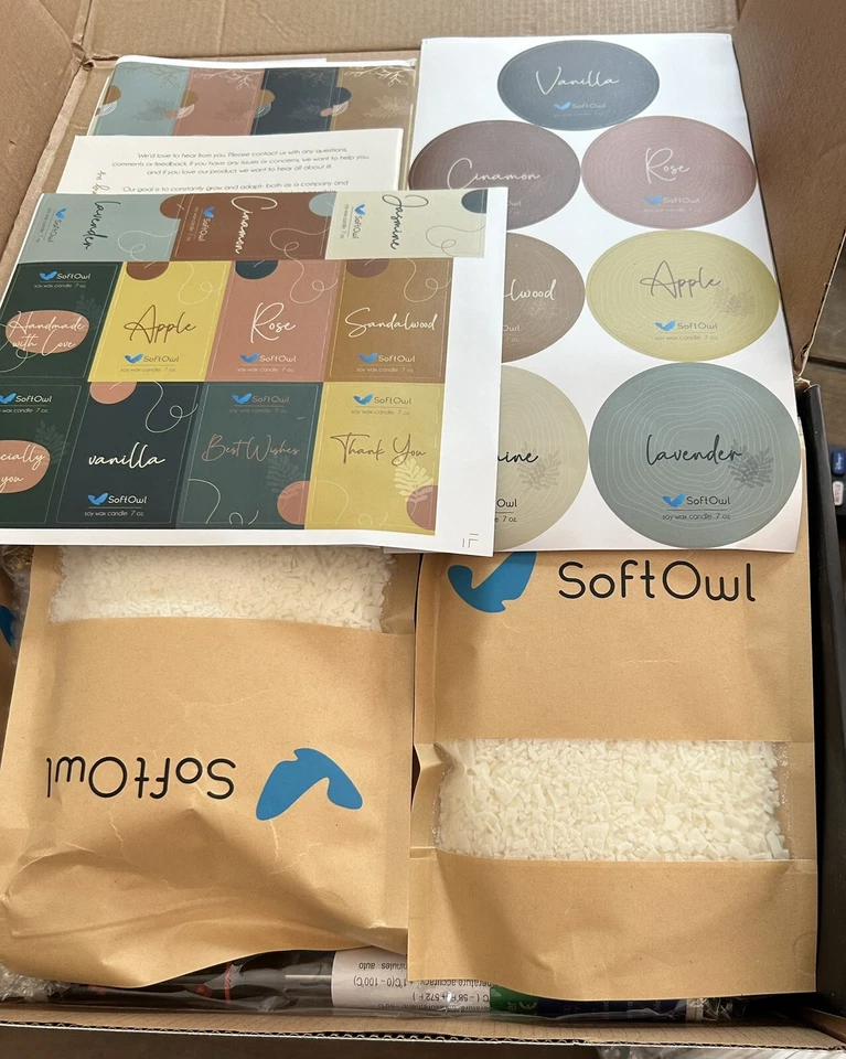 Candle Making Kit - Soy Black Edition + extra Candle wicks & stickers Lot DIY - Image 2 of 4