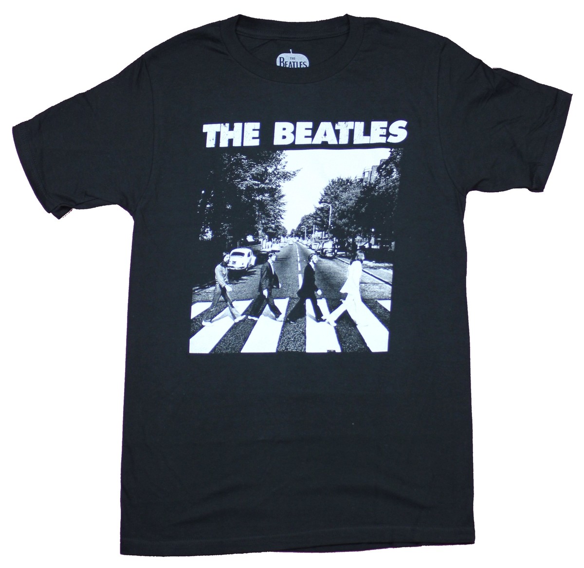 The Beatles Adult New T-Shirt - Abby Road Walk Black & White