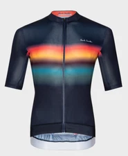Paul Smith Men Cycling Jersey Race Fit Navy 'Ombre Stripe'  sz M Italy New $200