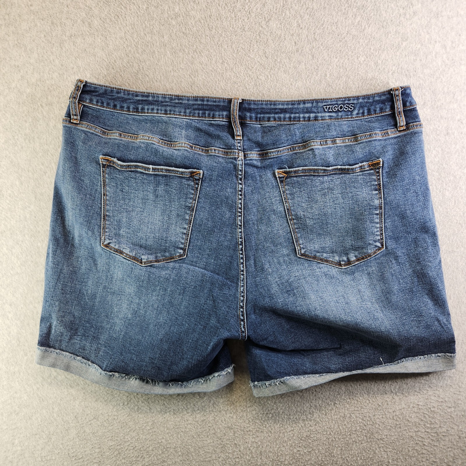 Vigoss Shorts Womens 24 Blue Cut Off Cuffed High Rise Marley Jean Whiskered