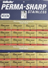 100 Perma Sharp Double Edge Safety Razor Blades 20 Packs of 5 - Teflon Coated