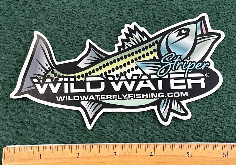 Striped Bass Striper Wildwater Fishing Flyfishing Sticker Decal Fish Boat Truck