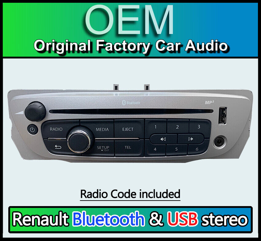 Renault Megane 3 CD player radio stereo Sat Nav Bluetooth USB AUX with Code