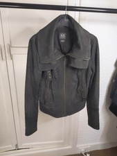 Women's Vintage Leather Armani Exchange Jacket M/m Rare Coat