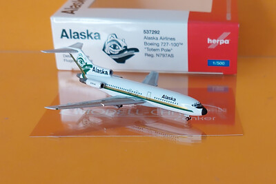 Herpa Wings 537292 Alaska Airlines Boeing 727-100 N797AS 1:500 !