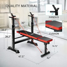 Adjustable Weight Bench Bench Press with Squat Rack Olympic for Home Gym 600lbs