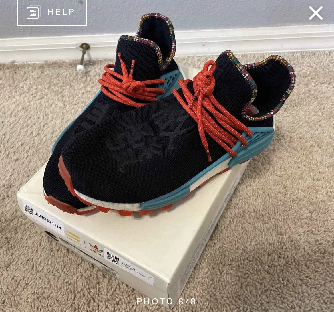 dentro aerolíneas Volcánico ADIDAS PW SOLAR HU NMD PHARRELL HUMAN RACE BLACK 9.5 100% Authentic | eBay