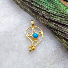 18k Yellow Gold Turquoise Beaded Bracelet