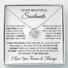 To My Soulmate Necklace, Gift For Wife Girlfriend From Husband, Birthday Gift