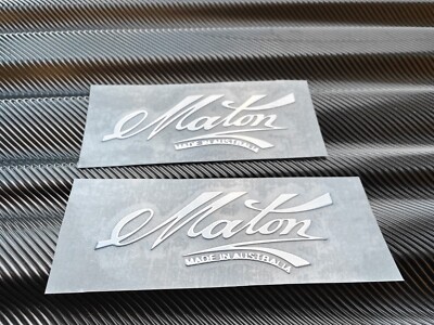 2Pcs Maton Guitar Bass Neck Headstock Self-Adhesive Metal Sticker Decals Silver