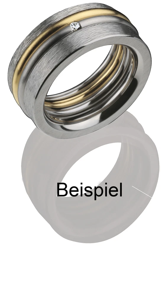 Ernstes Design Ring ED vita Vorsteckring schmaler Ring 2 mm mit Stein R268  - Bild 4 von 4