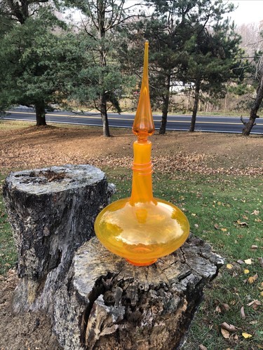 Blenko Specialty Piece PAW PAW Glass Decanter and Flame Stopper 2019 spiral HTF - Picture 7 of 24