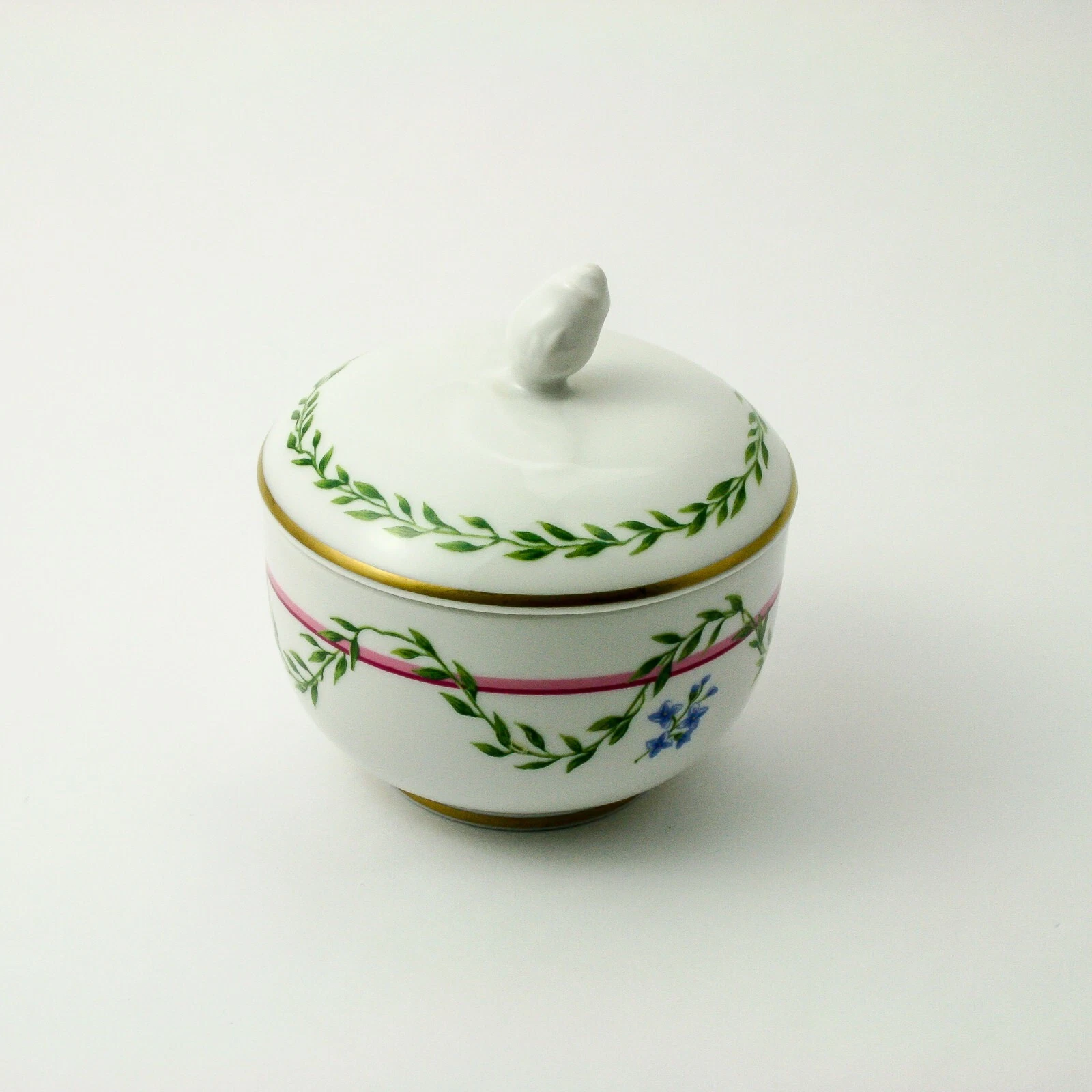 Bol floral en porcelaine Christian Dior, bol à sucre avec couvercle 