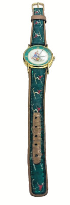 Xanadu Quartz Vintage 1980's Ski Theme Large Face Wristwatch, New Battery