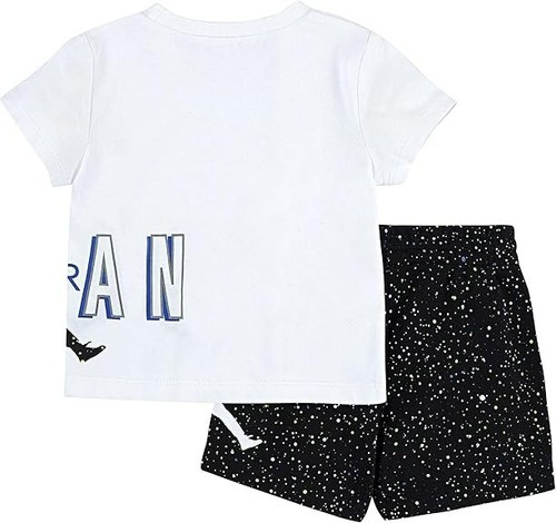 NIKE AIR JORDAN BOY’S 2PC SET WHITE SHORT SLEEVE TSHIRT + BLACK SHORTS 24MONTHS - Picture 2 of 2