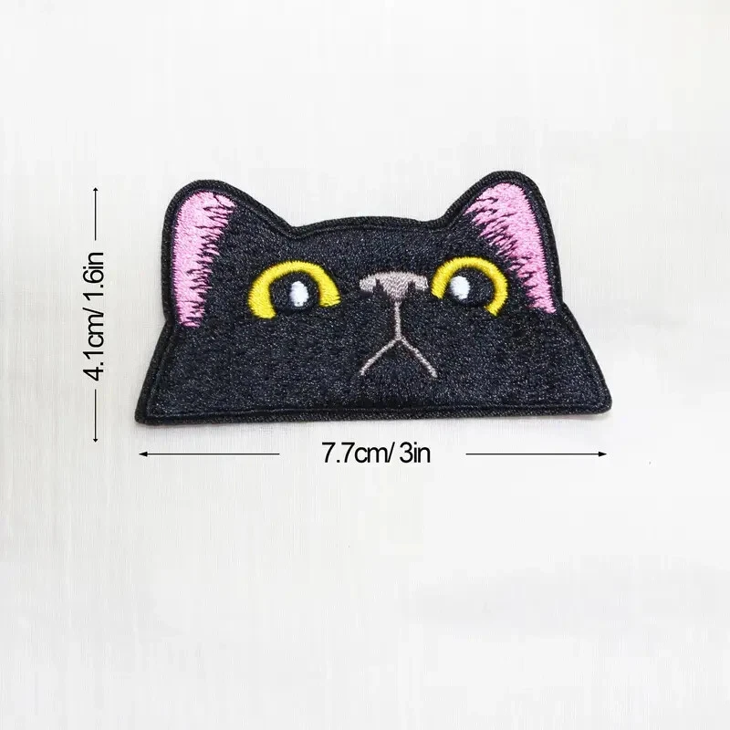 Embroidered Cat Iron-on Patch 3 x 1 5/8 inch - Image 2 of 4
