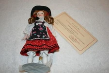 GRETCHEN REPRESENTING GERMANY DANBURY MINT PORCELAIN DOLL W/ CERTIFICATE & STAND