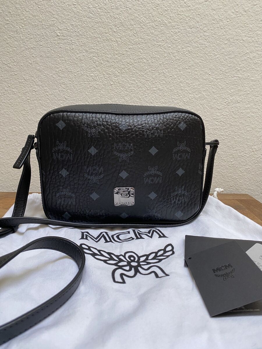 MCM VISETOS BLACK CROSSBODY BAG PURSE CAMERA MONOGRAM MCM VISETOS BLACK CROSSBODY BAG PURSE CAMERA MONOGRAM