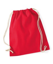 Image of Westford Mill Childs Kids Cotton Gymsac Drawstring PE Swimming Football Gym Bag
